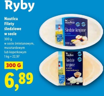 Filety śledziowe w sosie Nautica w sosie koperkowym promocja w Lidl