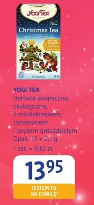 Herbata świąteczna YOGI TEA ekologiczna z miodokrzewem, cynamonem i anyżem gwiaździstym promocja w Drogerie DM