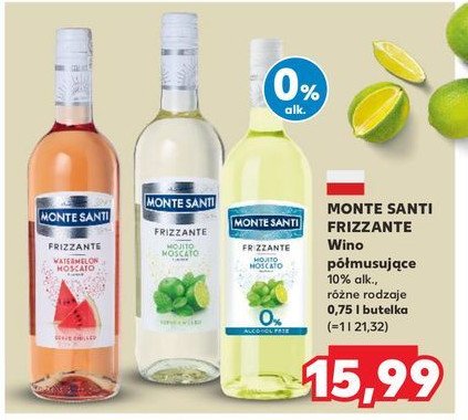 Wino Monte santi frizzante mojito 0% promocja w Kaufland