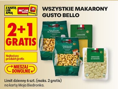 Wszystkie makarony Gusto Bello promocja w Biedronka