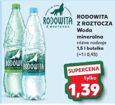 Woda mineralna różne rodzaje 1,5 l  promocja w Kaufland