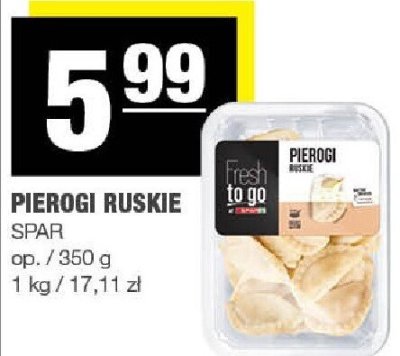 Pierogi ruskie Spar Fresh to go promocja w SPAR
