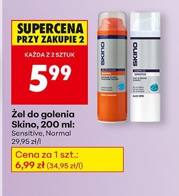 Żel do golenia Skino, 200 ml Normal promocja w Biedronka
