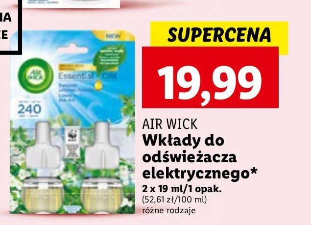 Wkład świeżość letniego poranka Air wick electric essential oils promocja