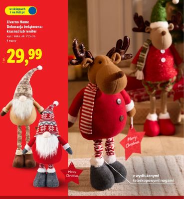 Dekoracja świąteczna - krasnal lub renifer promocja w Lidl