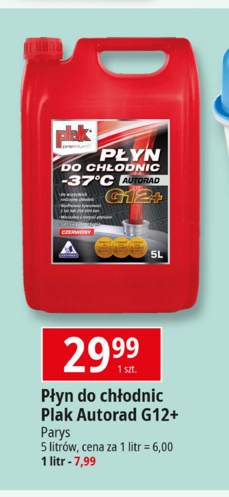 Płyn do chłodnic -37 Plak promocja w Leclerc