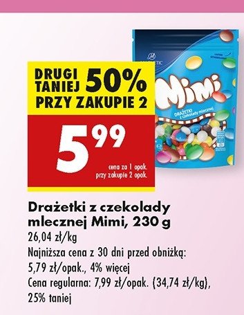 Draże z mlecznej czekolady Mimi promocja