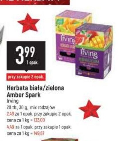 Herbata biała z pomarańczą i agrestem Irving promocja