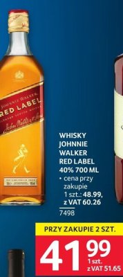 Whisky Johnnie Walker Red Label 40% 700 ml promocja w Selgros