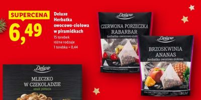 Herbatka Deluxe Herbatka owocowo-ziołowa Brzoskwinia Ananas promocja w Lidl