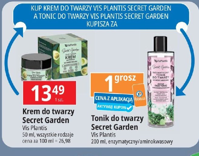 Tonik do twarzy aminokwasowy Vis plantis secret garden promocja