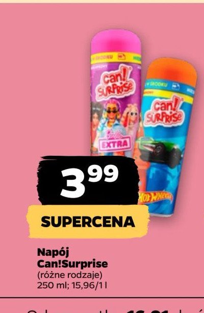 Napój hot wheels Can!surprise promocja