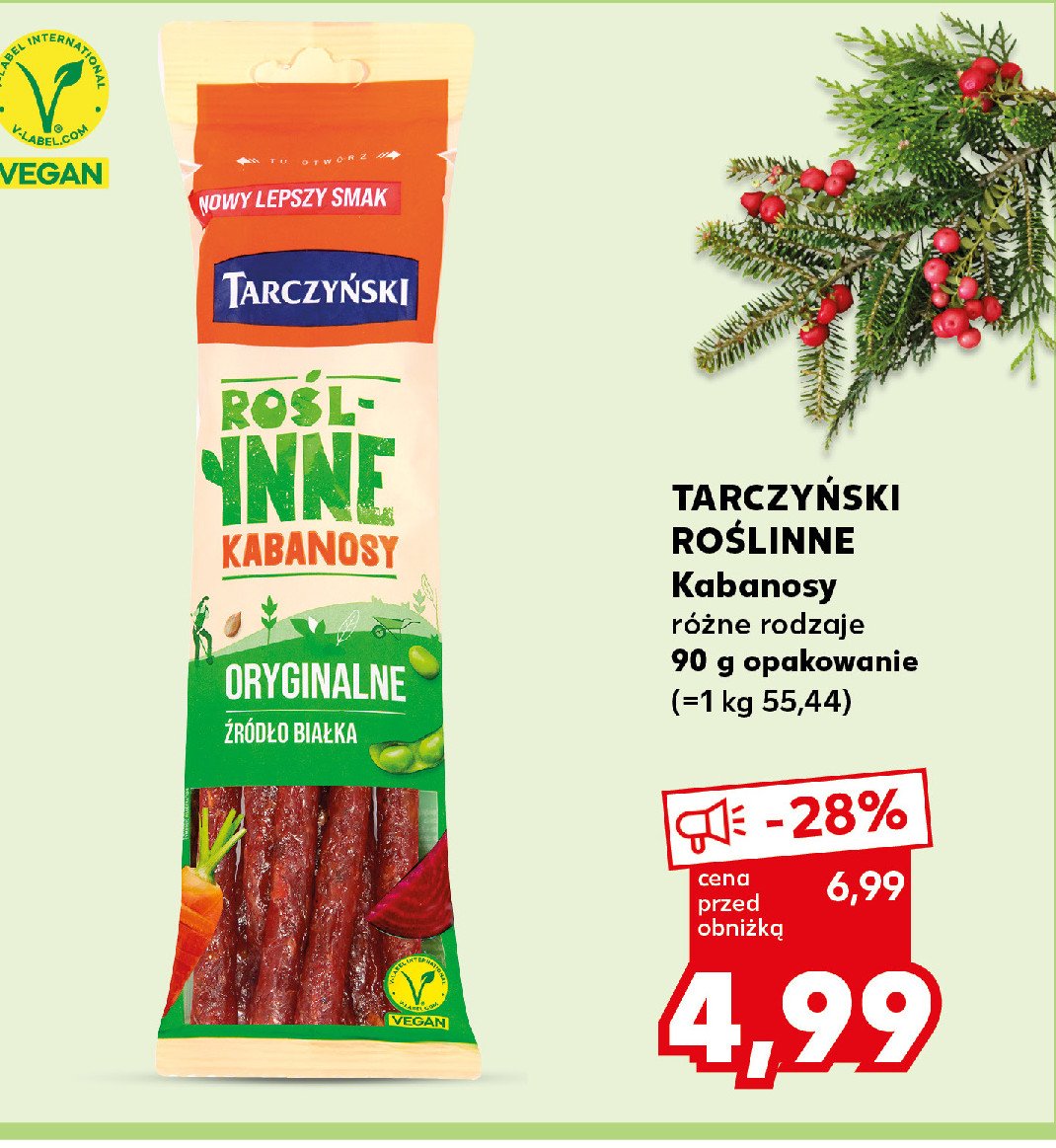 Kabanosy oryginalne Tarczyński roślinne promocja w Kaufland