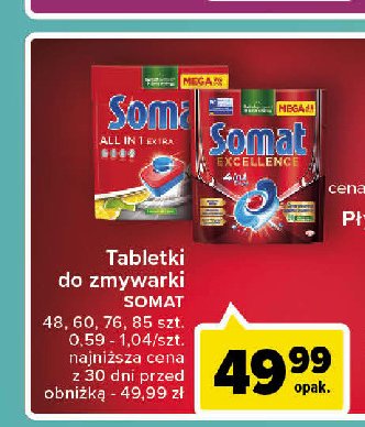 Tabletki do zmywarek extra Somat all in 1 promocja