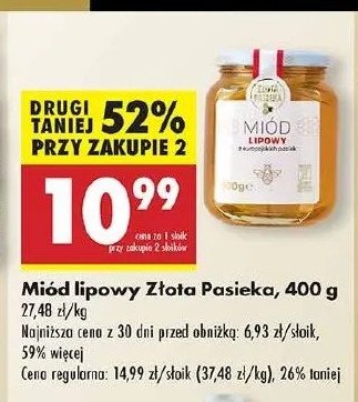 Miód lipowy Złota pasieka promocja w Biedronka