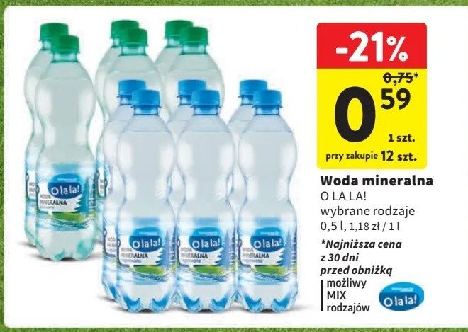 Woda mineralna O la la! promocja w Intermarche
