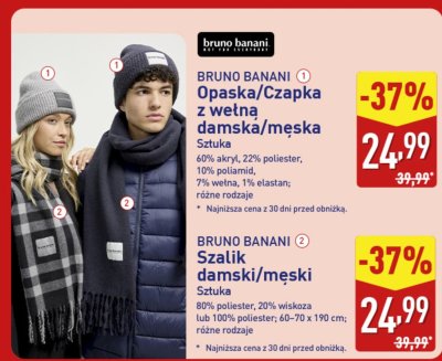 Szalik damski/męski BRUNO BANANI promocja w Aldi