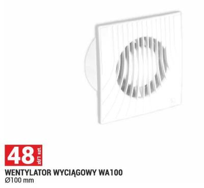Wentylator wyciągowy WA100 Awenta Ø100 mm promocja w Merkury Market