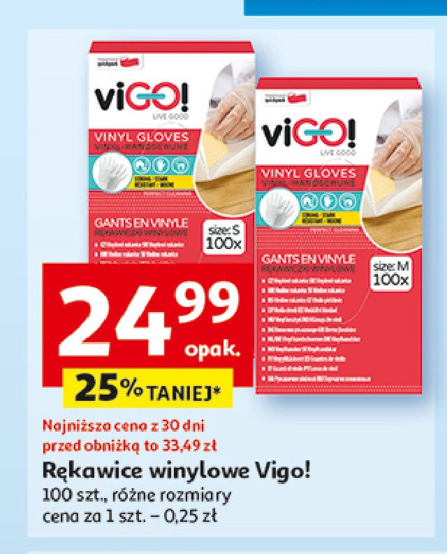 Rękawice winylowe s Vigo! promocja w Auchan