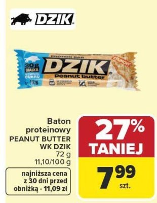 Baton proteinowy PEANUT BUTTER WK DZIK promocja w Carrefour