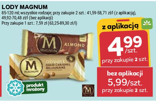 Lód gold caramel billionaire Algida magnum double promocja w Stokrotka