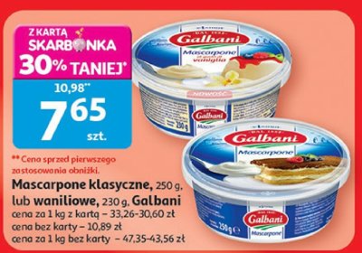 Mascarpone klasyczne lub waniliowe Galbani promocja w Auchan