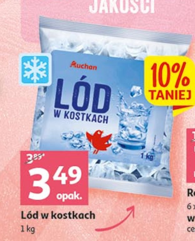 Lód w kostkach Auchan różnorodne (logo czerwone) promocja