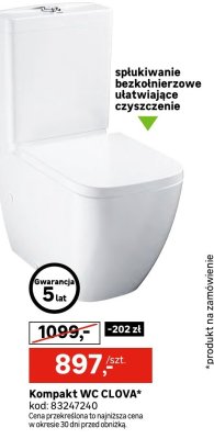 Kompakt WC CLOVA promocja w Leroy Merlin
