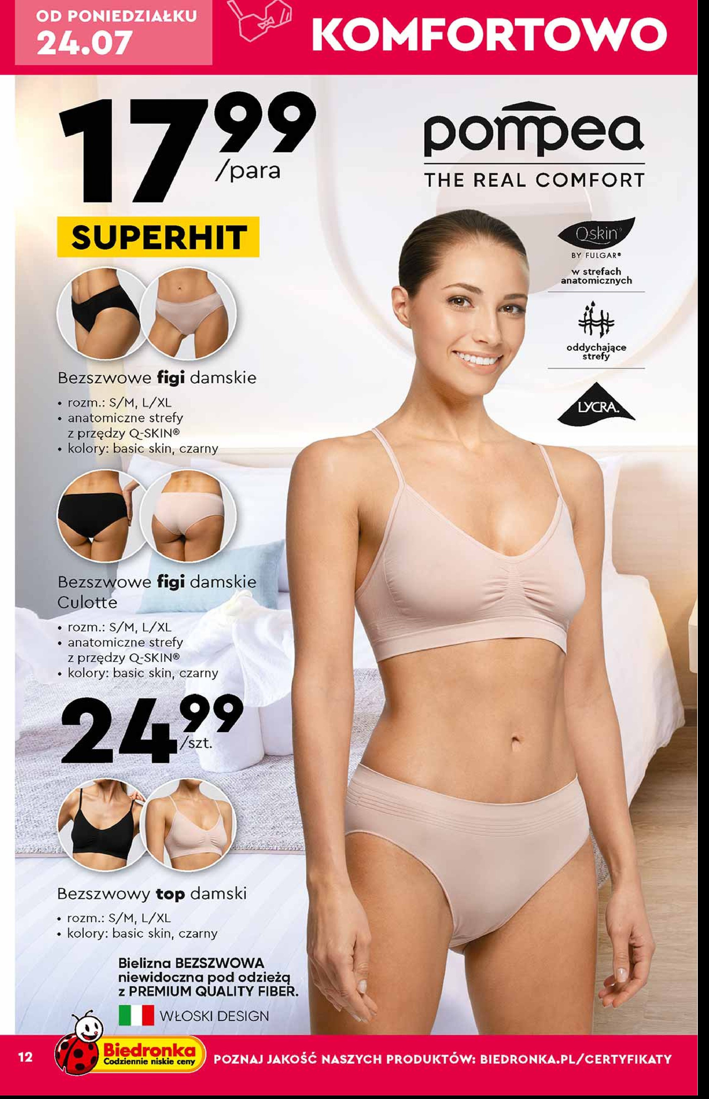 Top bezszwowy rozm. s/m czarny POMPEA (ODZIE呕) promocja
