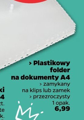 Plastikowy folder na dokumenty A4 zamykany na klips lub zamek  promocja w Netto