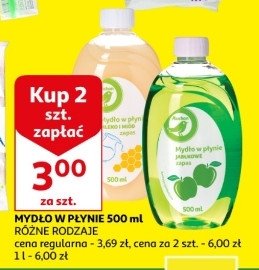 Mydło w płynie mleko i miód Auchan na co dzień (logo zielone) promocja