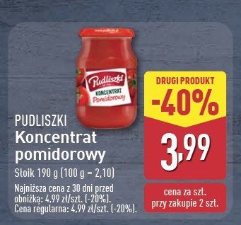 Koncentrat pomidorowy 30 % Pudliszki promocja