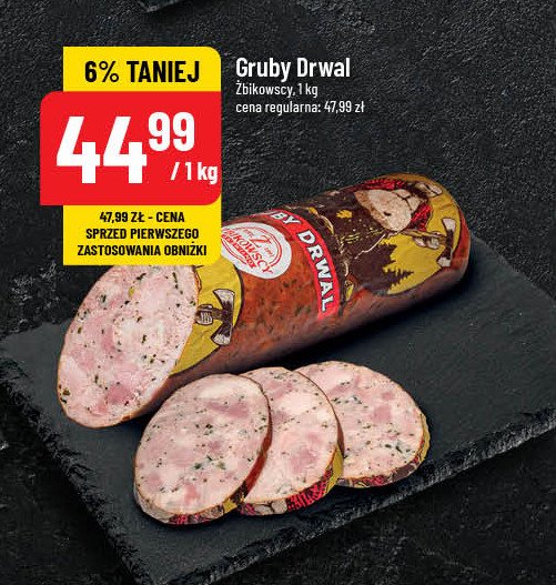 Kiełbasa gruby drwal Żbikowscy promocja w POLOmarket