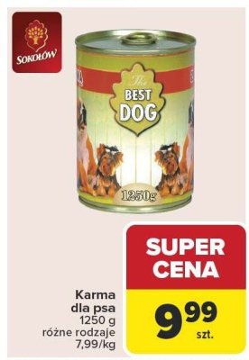 Karma dla psa BEST DOG 1250 g różne rodzaje promocja w Carrefour