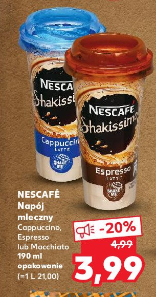 Kawa cappuccino latte Nescafe shakissimo promocja