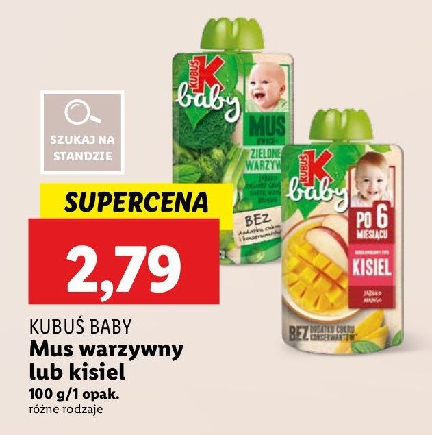 Kisiel jabłko-mango Kubuś baby promocja w Lidl