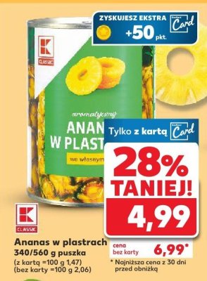 Ananas w plastrach promocja w Kaufland