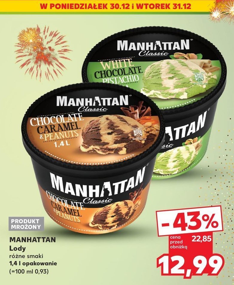 Lody chocolate & caramel with peanuts Manhattan (nestle) promocja w Kaufland