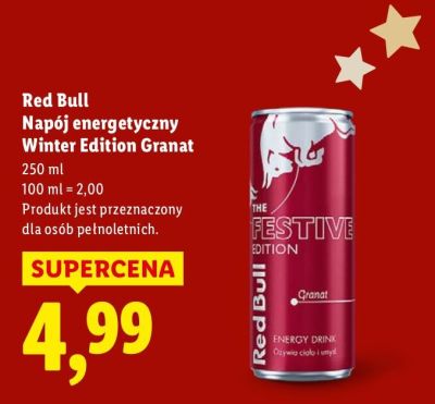 Napój energetyczny Red Bull Winter Edition Granat promocja w Lidl