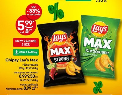 Chipsy Lay's Max Strong różne rodzaje promocja w Żabka