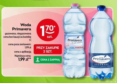 Woda Primavera gazowana, niegazowana promocja w Żabka