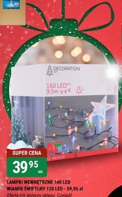 Lampki wewnętrzne 160 led wianek świetlny 120 led - 59,95 zł promocja w bi1