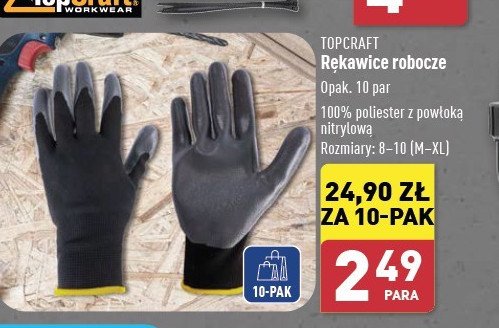 Rękawice robocze rozm. 8-10 Top craft promocja