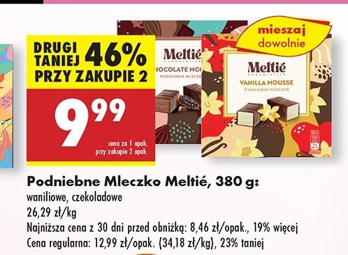 Podniebne mleczko czekoladowe Meltie promocja w Biedronka