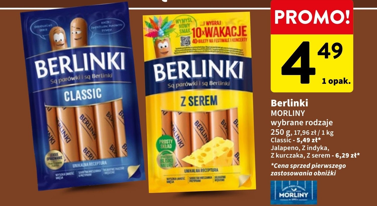 Parówki classic Morliny berlinki promocja w Intermarche