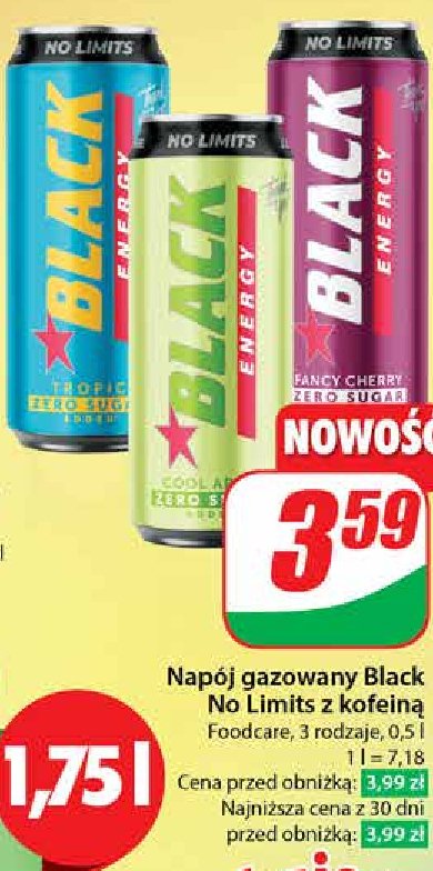 Napój energetyczny zero sugar mojito Black energy promocja