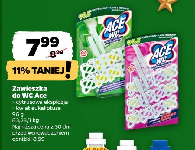 Zawieszka zielona Ace wc promocja w Netto