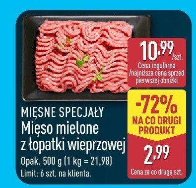 Mięso mielone z łopatki wieprzowej promocja w Aldi