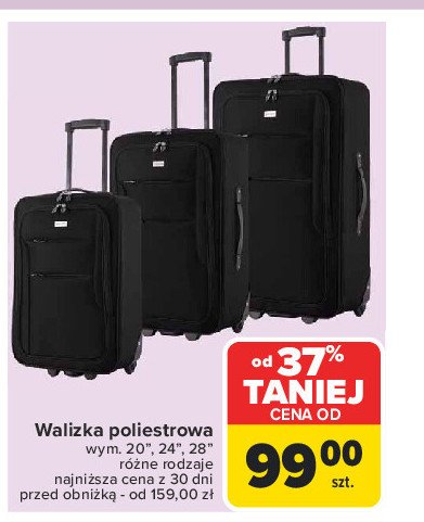 Walizka poliestrowa 28" promocja w Carrefour Market