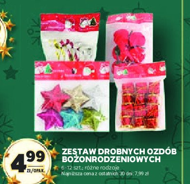 Zestaw bożonarodzeniowych ozdób promocja w Stokrotka